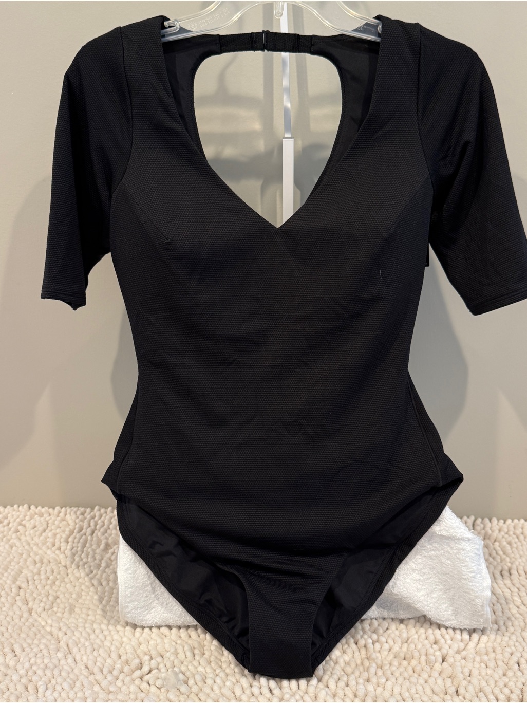 Nwt Spanx Swim Pique Shaping One-Piece Swimsuit Black Large